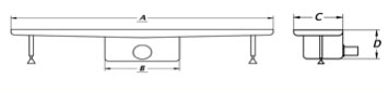 Croquis - DOMESTIC LONG DRAIN 190x90mm