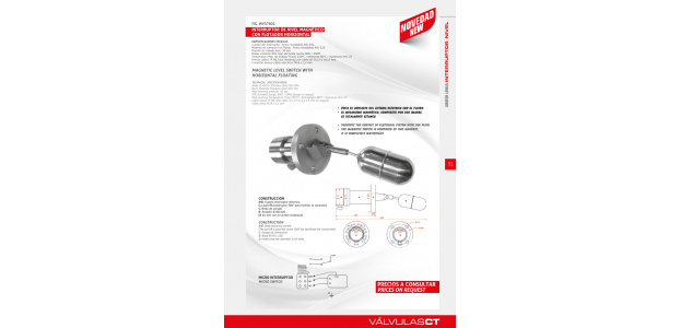 Magnetic level switch horizontal float