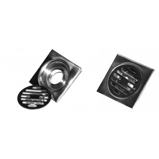 SS DRAIN FLOOR WITH SIPHON 10x10cm